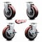 Service Caster Tool Box Caster Wheel Set 6'' Maroon Polyurethane Swivel Casters, 4PK TOOL-SCC-20S620-PPUR-2-TLB-2 - alternate 5